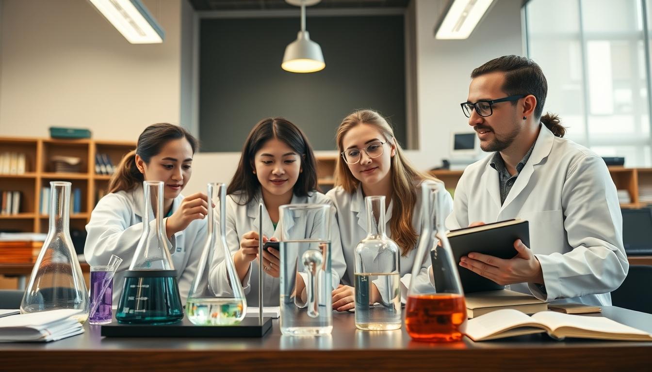 Student using a study guide to organize academic notes