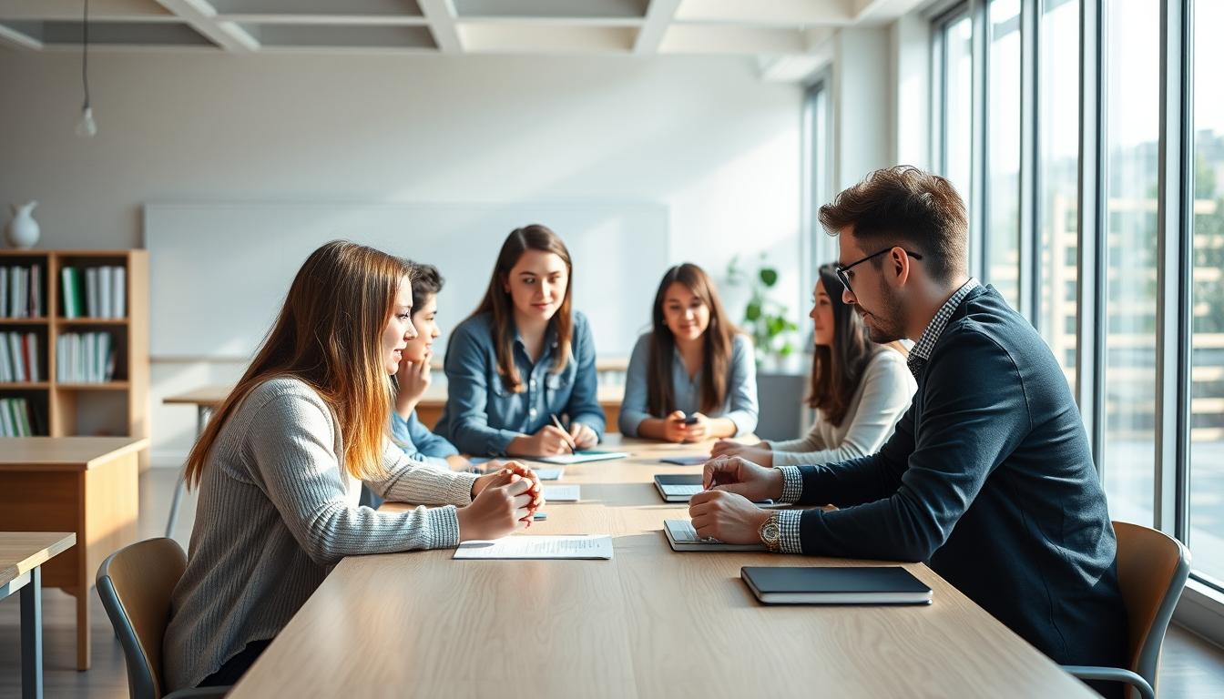 Students working in research laboratory